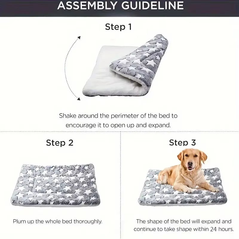 Dog Sleeping Mat Pet Bed Cat Bed Soft Hair Thickened Blanket Pad Fleece Home Washable Warm Bear Pattern Blanket Pet Supplies