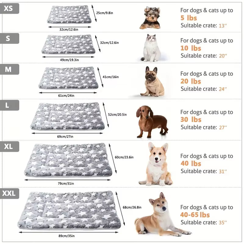 Dog Sleeping Mat Pet Bed Cat Bed Soft Hair Thickened Blanket Pad Fleece Home Washable Warm Bear Pattern Blanket Pet Supplies