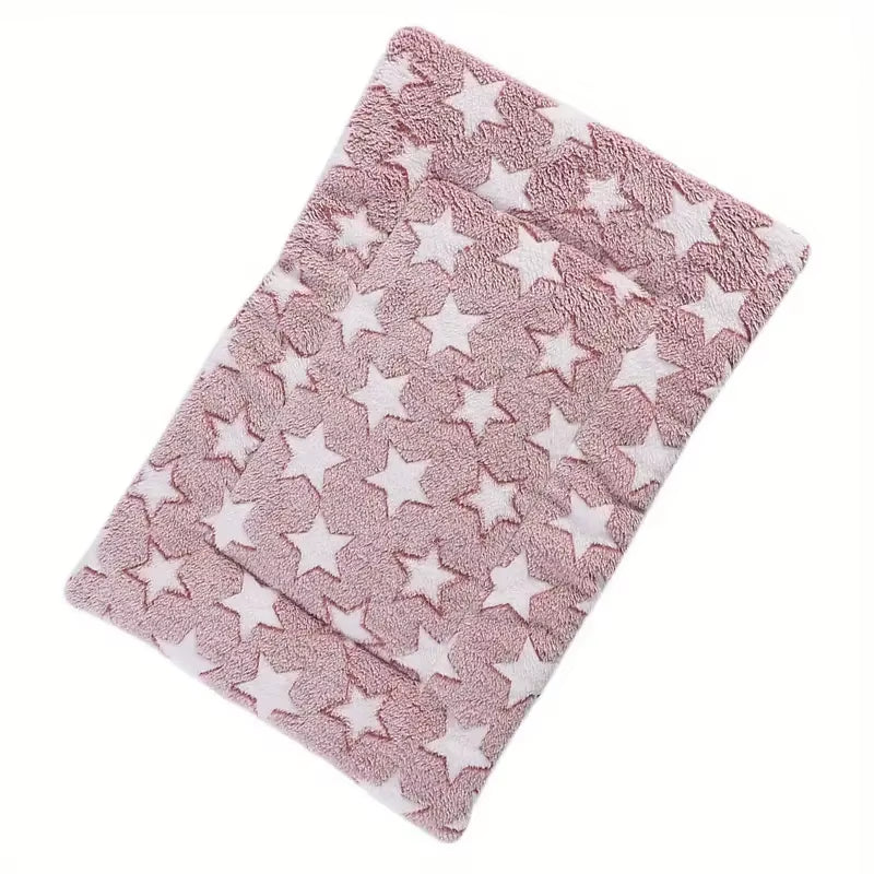 Dog Sleeping Mat Pet Bed Cat Bed Soft Hair Thickened Blanket Pad Fleece Home Washable Warm Bear Pattern Blanket Pet Supplies